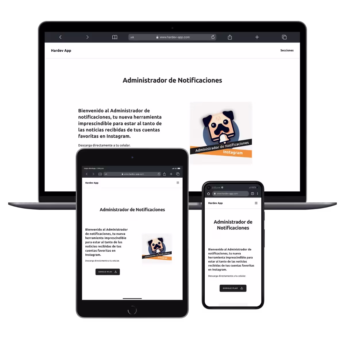 Proyecto: Página oficial de Hardev App